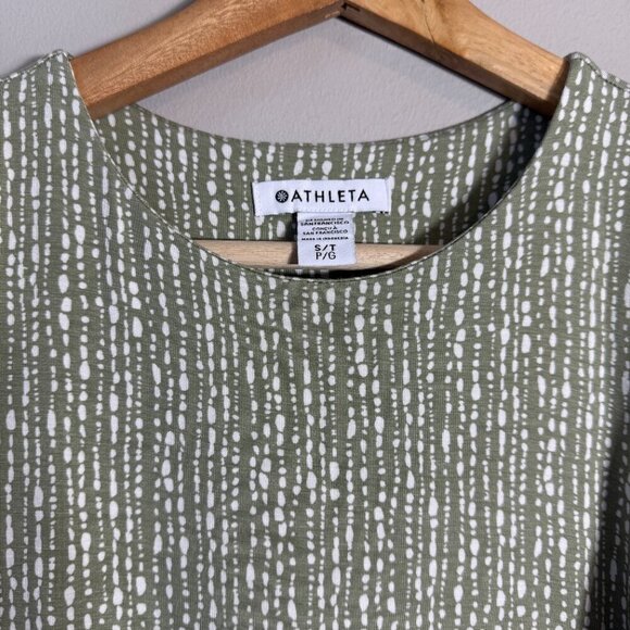 Athleta Santorini Thera Printed Dress Women's ST Small Tall Green UPF 50 Active - Picture 7 of 14
